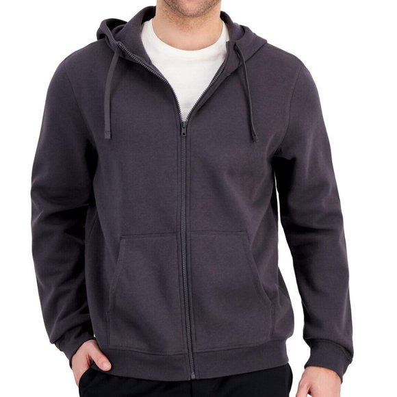 Ideology Mens Deep Charcoal Regular Fit Solid Full Zip Hoodie sz 2XL - Picture 2 of 2